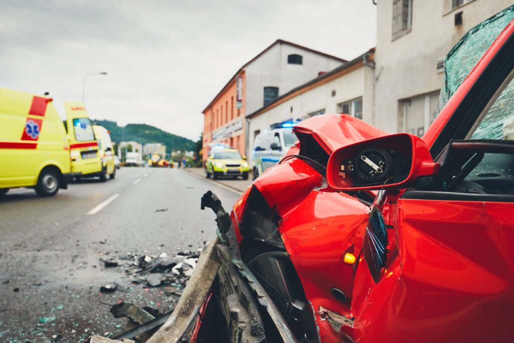 Emergency medical service are responding to a car accident