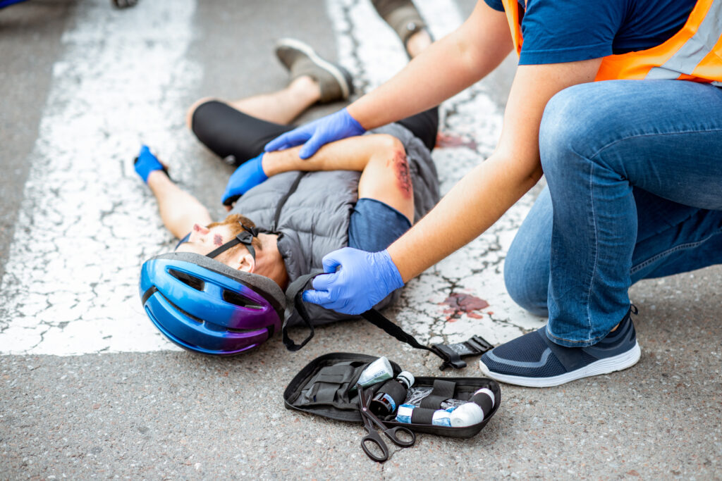 Bicycle Accident on the Road